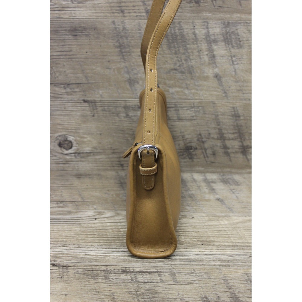 Coach Vintage Leather Shoulder Bag Women's Small Toffee Tan Zip Purse‎ 4104 - Picture 2 of 16